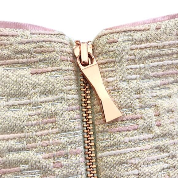 Kate Spade Della Dress Size 2 Blush Metallic Sheath All That Glitters Sleeveless - Picture 6 of 8